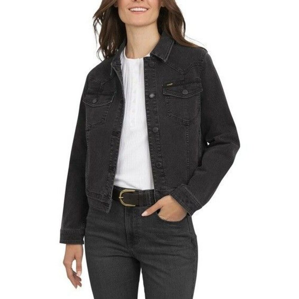 Wrangler Women's Black Denim Jacket Medium NWT